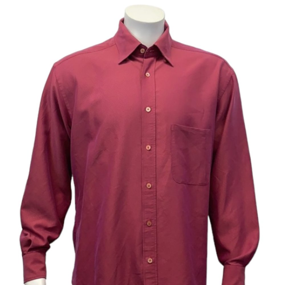 Bugatchi Uomo Men’s Button Down Pink Shirt Large